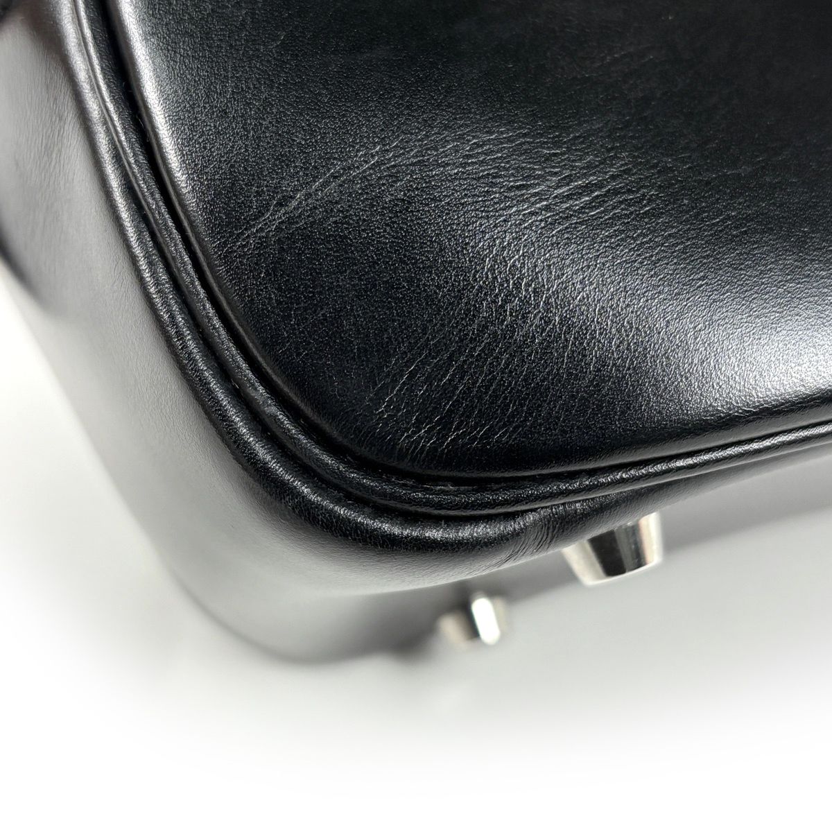 Hermes Plume 28 Handbag Box Calf Black — view 4
