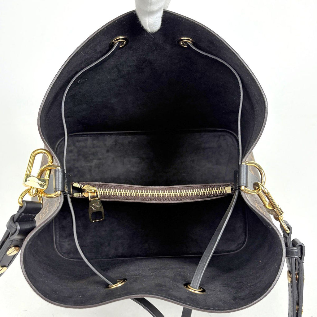 Louis Vuitton Neo Noe Shoulder Bag Drawstring Monogram Brown Noir — view 6