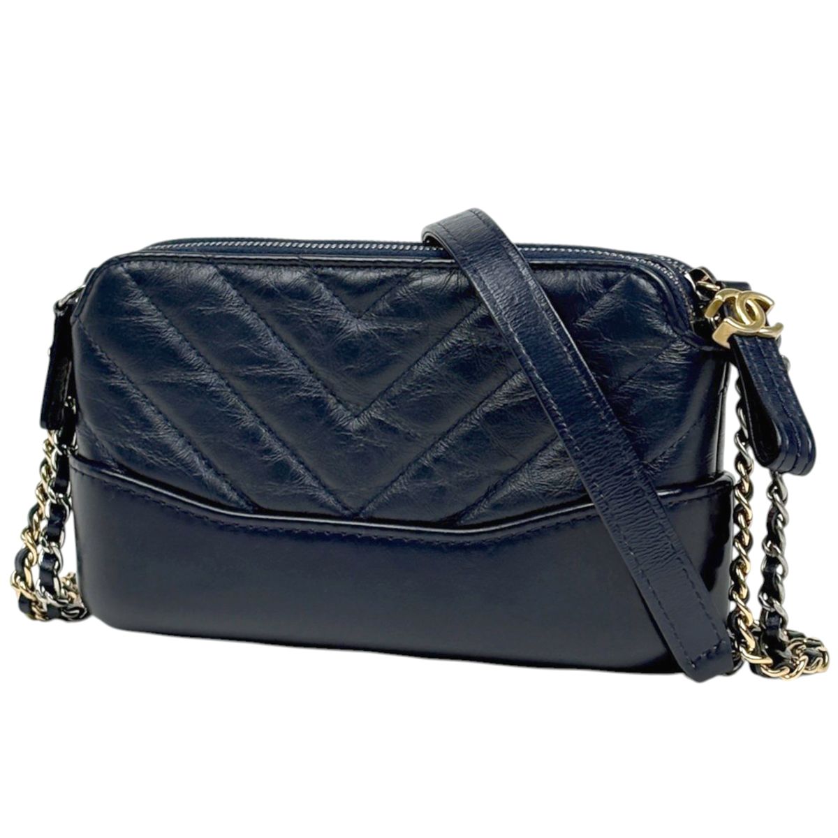 Chanel Shoulder Bag Gabrielle de Chanel Chain Clutch CC Logo V-stitch Leather