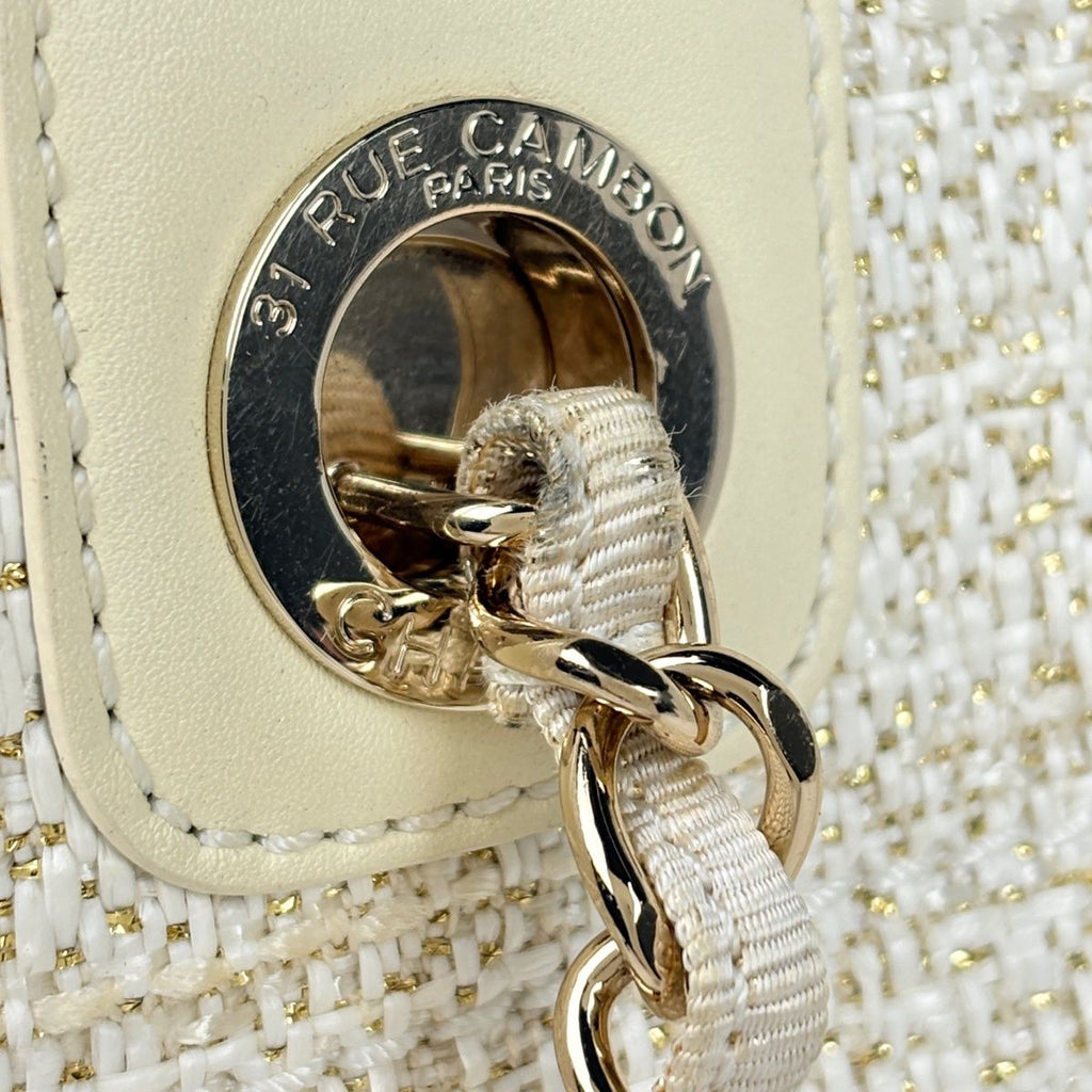 Chanel Tote Deauville Line CC Logo Fabric White — view 6