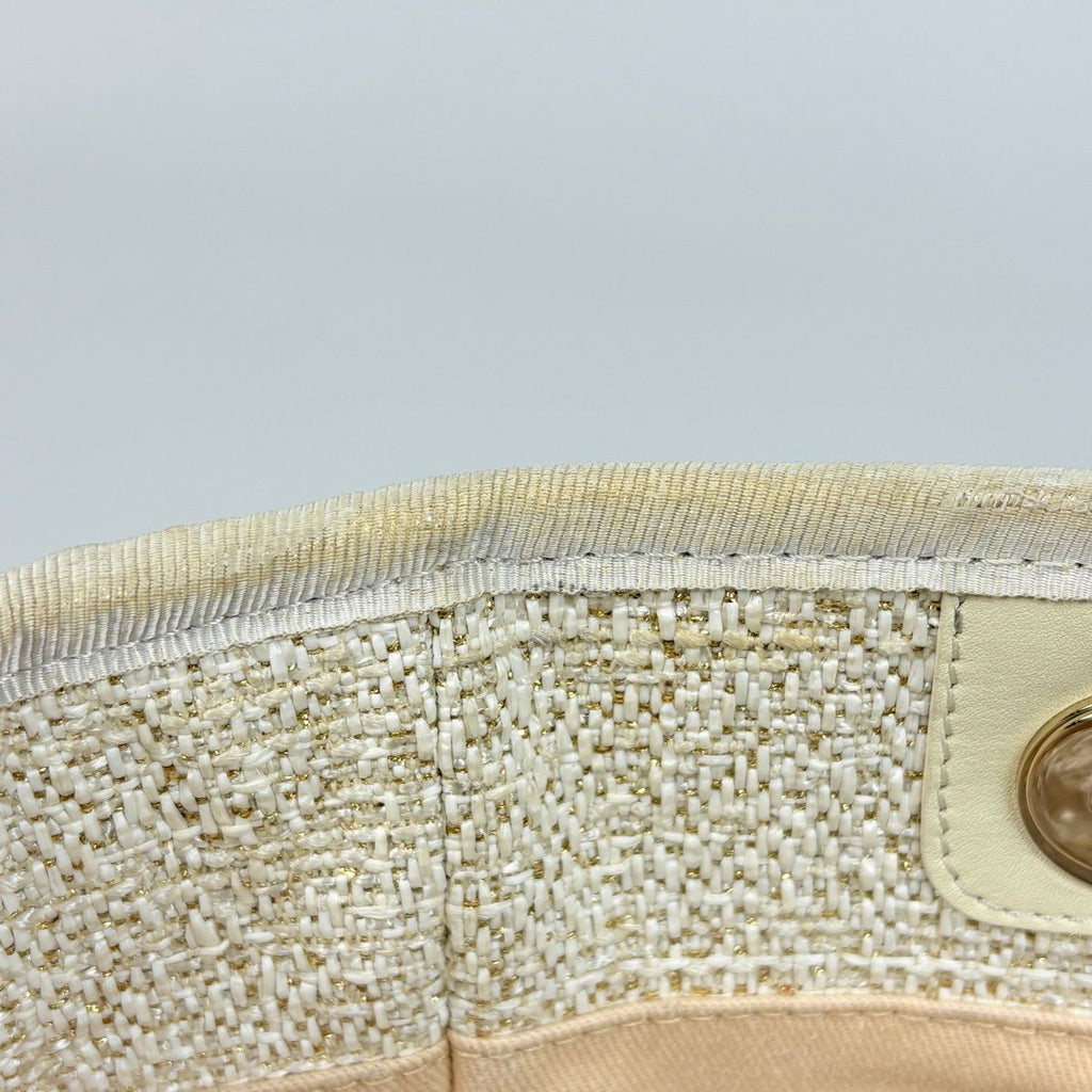 Chanel Tote Deauville Line CC Logo Fabric White — view 8