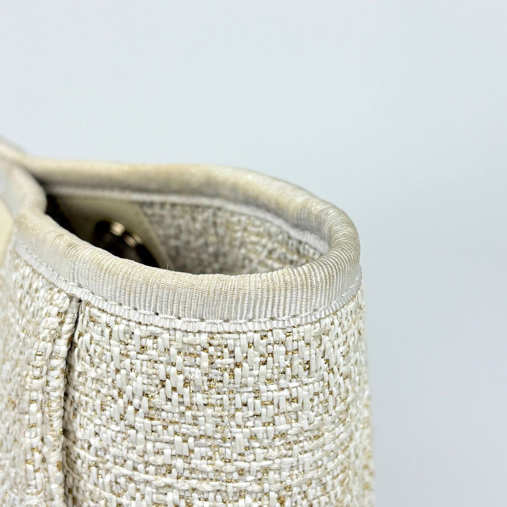 Chanel Tote Deauville Line CC Logo Fabric White — view 5