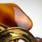 Chanel Brooch CC Logo Demi Pattern Plastic Gold Brown — view 3