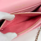 Dior My Daily Chain Wallet Heart Cannage Leather Pink Shoulder Bag — view 8