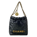 Chanel Handbag Chanel 22 Mini Black Chain Handle Vintage Gold