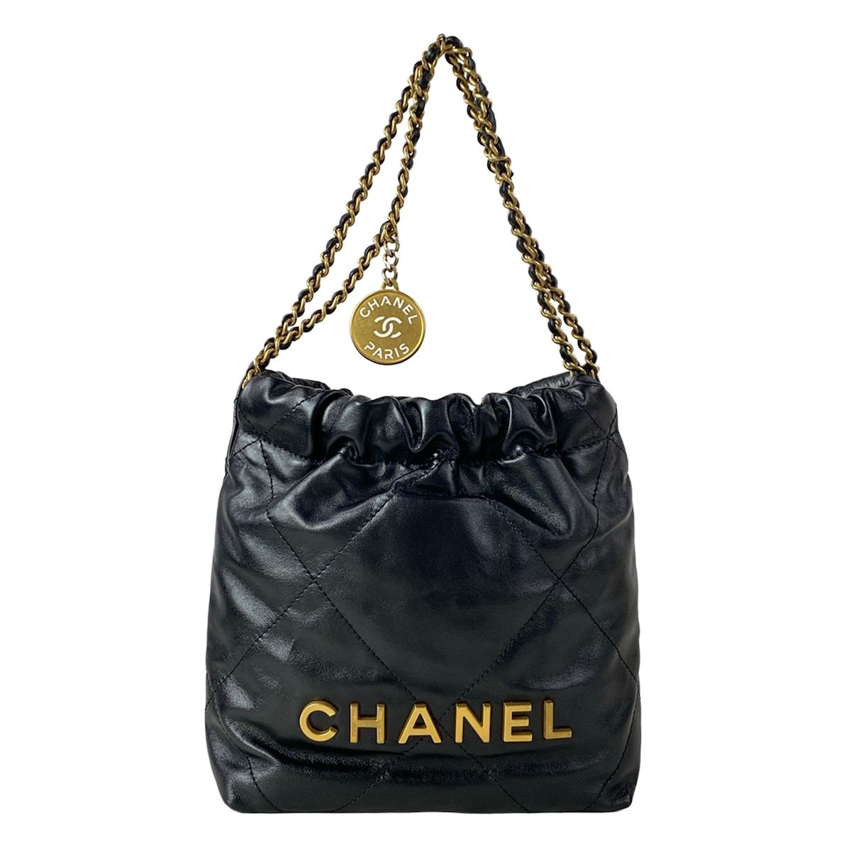 Chanel Handbag Chanel 22 Mini Black Chain Handle Vintage Gold