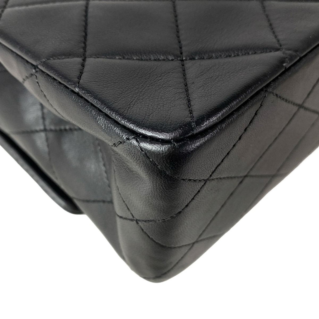 Chanel Shoulder Bag Double Flap Quilted Black Chain Gold — view 8
