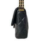 Chanel Shoulder Bag Quilted Black Gold Chain — view 4