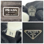 Prada Tessuto Black Silver Nylon Handbag — view 4