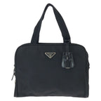Prada Tessuto Black Silver Nylon Handbag