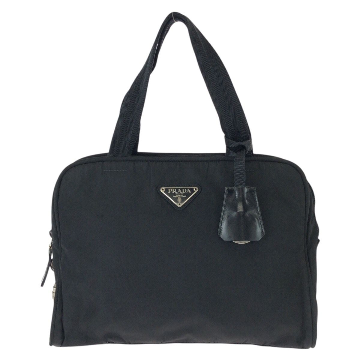 Prada Tessuto Black Silver Nylon Handbag