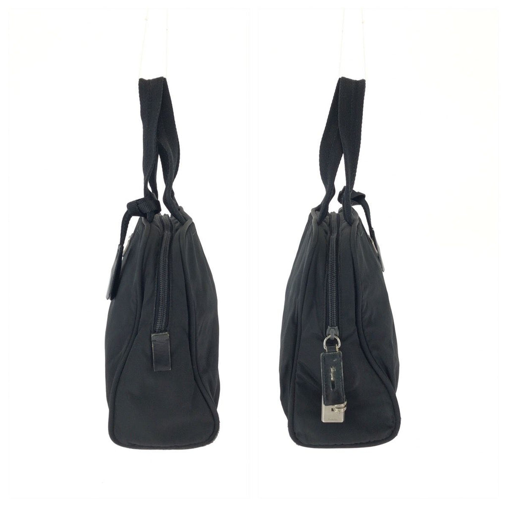Prada Tessuto Black Silver Nylon Handbag — view 8