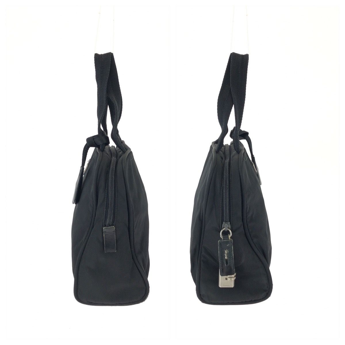 Prada Tessuto Black Silver Nylon Handbag — view 8