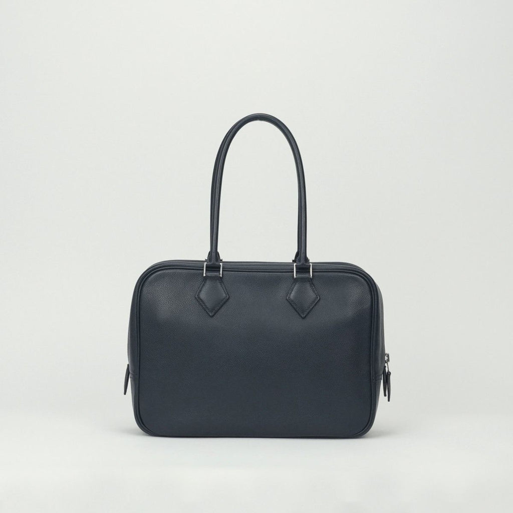 Hermes Plume 28 Tote Evercolor Blue Indigo Navy Silver Handbag Business — view 3