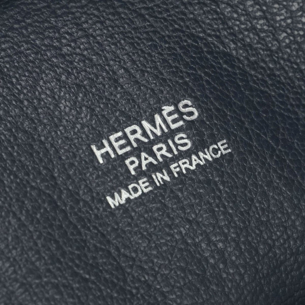 Hermes Plume 28 Tote Evercolor Blue Indigo Navy Silver Handbag Business — view 7
