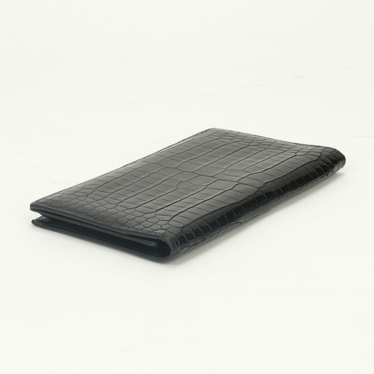 Hermes Osaka Wallet Porosas Noir Black Exotic — view 3