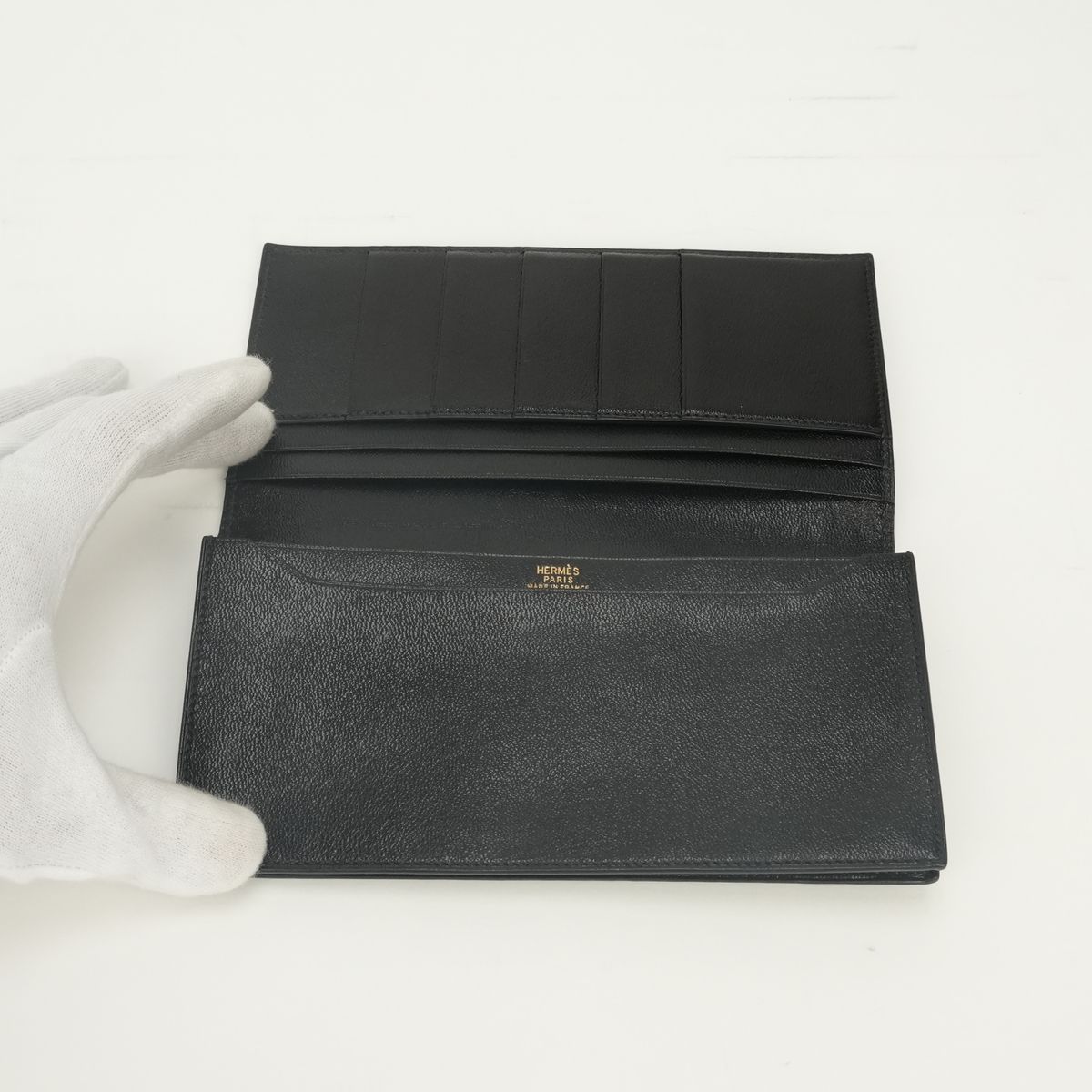 Hermes Osaka Wallet Porosas Noir Black Exotic — view 5