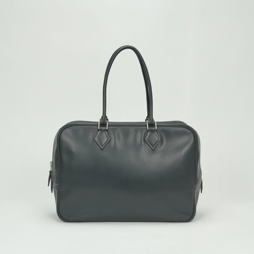 Hermes Plume 32 Tote Lycee Graphite Gray Silver Handbag