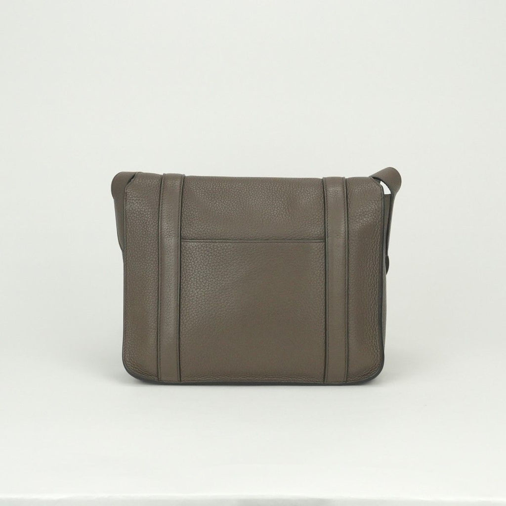 Hermes Steve Shoulder Bag Taurillon Clemence Taupe Gray Silver Messengerbag — view 3