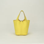 Hermes Picotin Lock PM Tote Taurillon Clemence Lime Yellow Silver — view 3