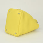 Hermes Picotin Lock PM Tote Taurillon Clemence Lime Yellow Silver — view 5