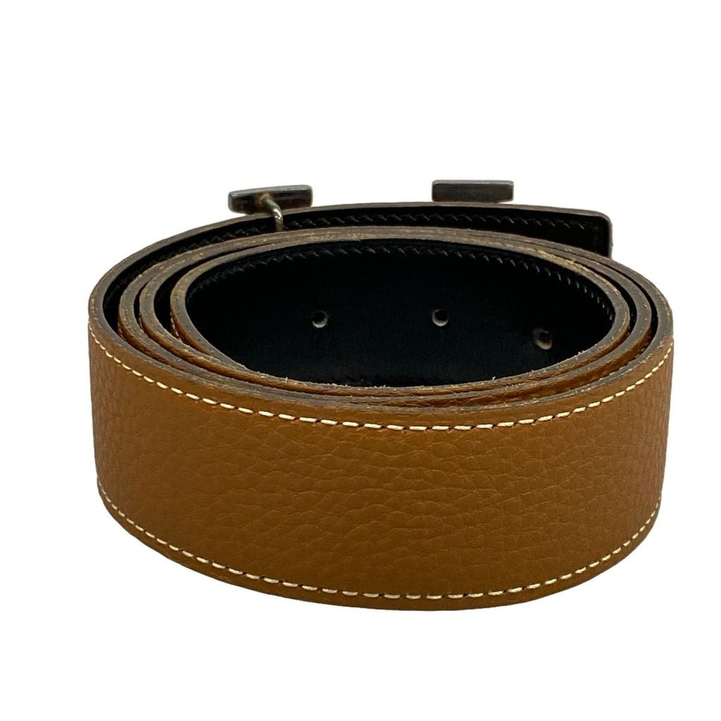 Hermes Belt 85 H Touareg Gold Black Silver Reversible — view 2