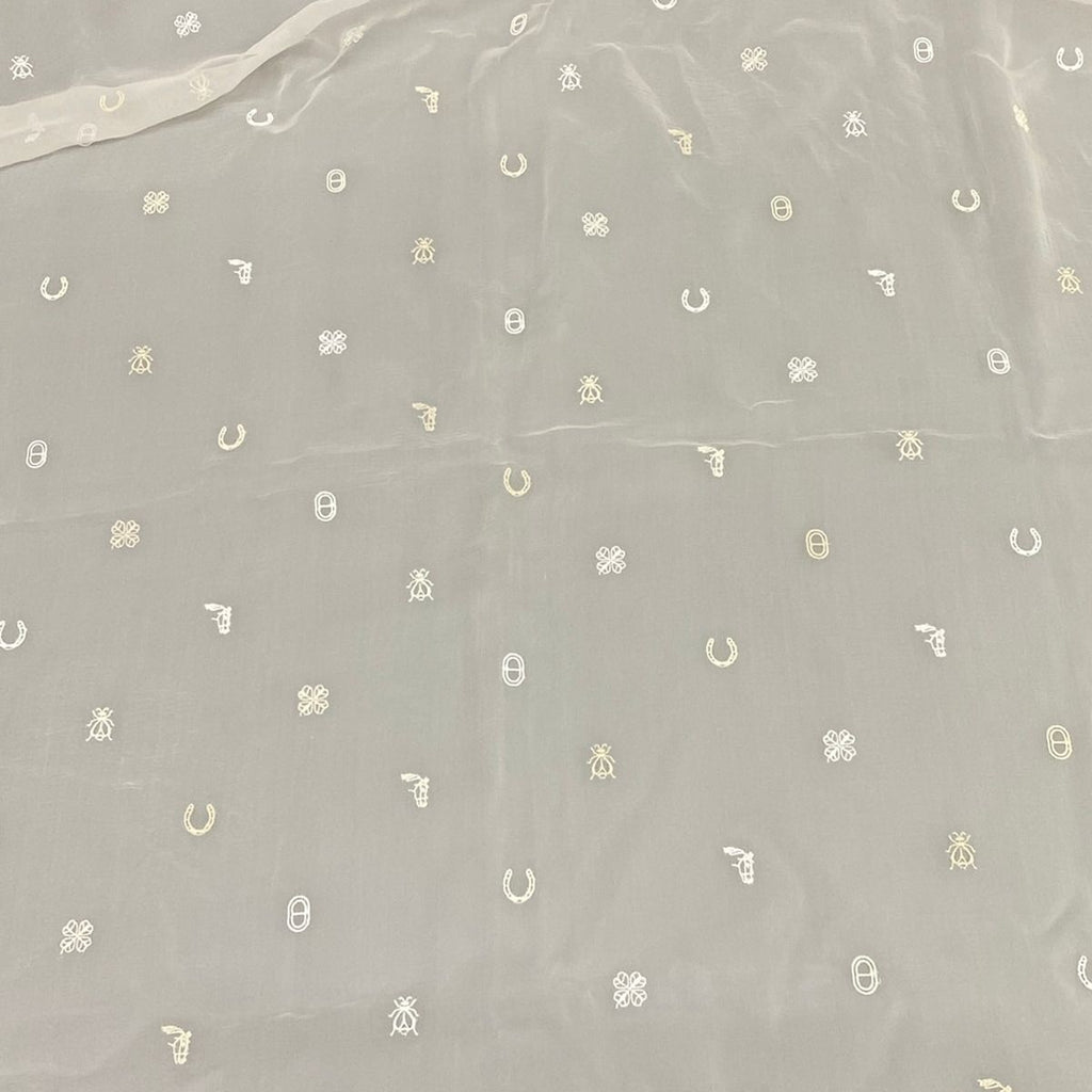 Hermes Shawl White Carre 100 Multi Charm Scarf — view 5