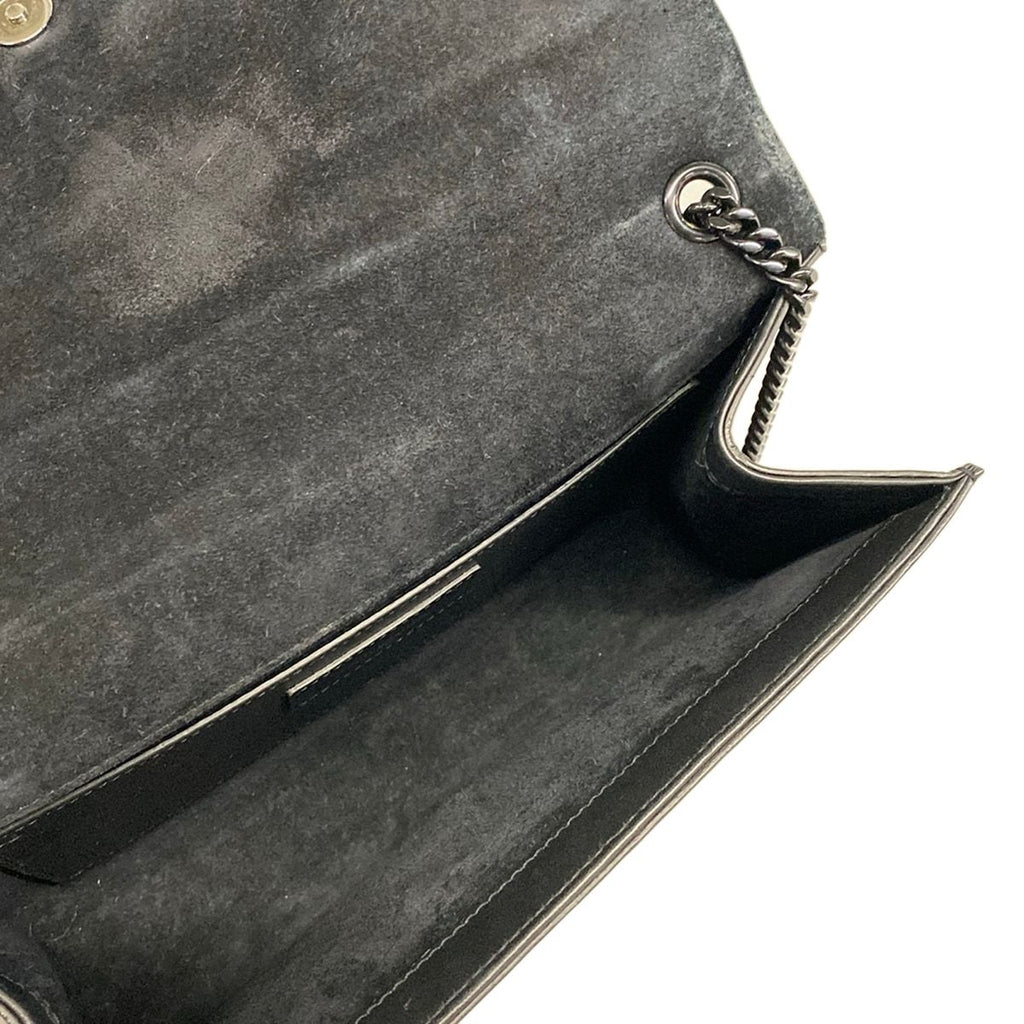 Saint Laurent Paris Shoulder Bag Kate Medium Black Brown Chain Leather — view 7