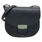 Celine Shoulder Bag Trotter Small Black Leather