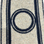 Hermes Scarf Dark Navy Gray Beige Cashmere — view 3