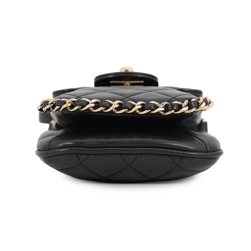 Chanel Chain Phone Case Quilted CC Logo Lambskin Bag Black — view 3