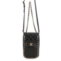 Chanel Chain Phone Case Quilted CC Logo Lambskin Bag Black