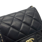 Chanel Chain Phone Case Quilted CC Logo Lambskin Bag Black — view 8