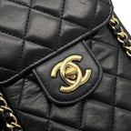 Chanel Chain Phone Case Quilted CC Logo Lambskin Bag Black — view 7