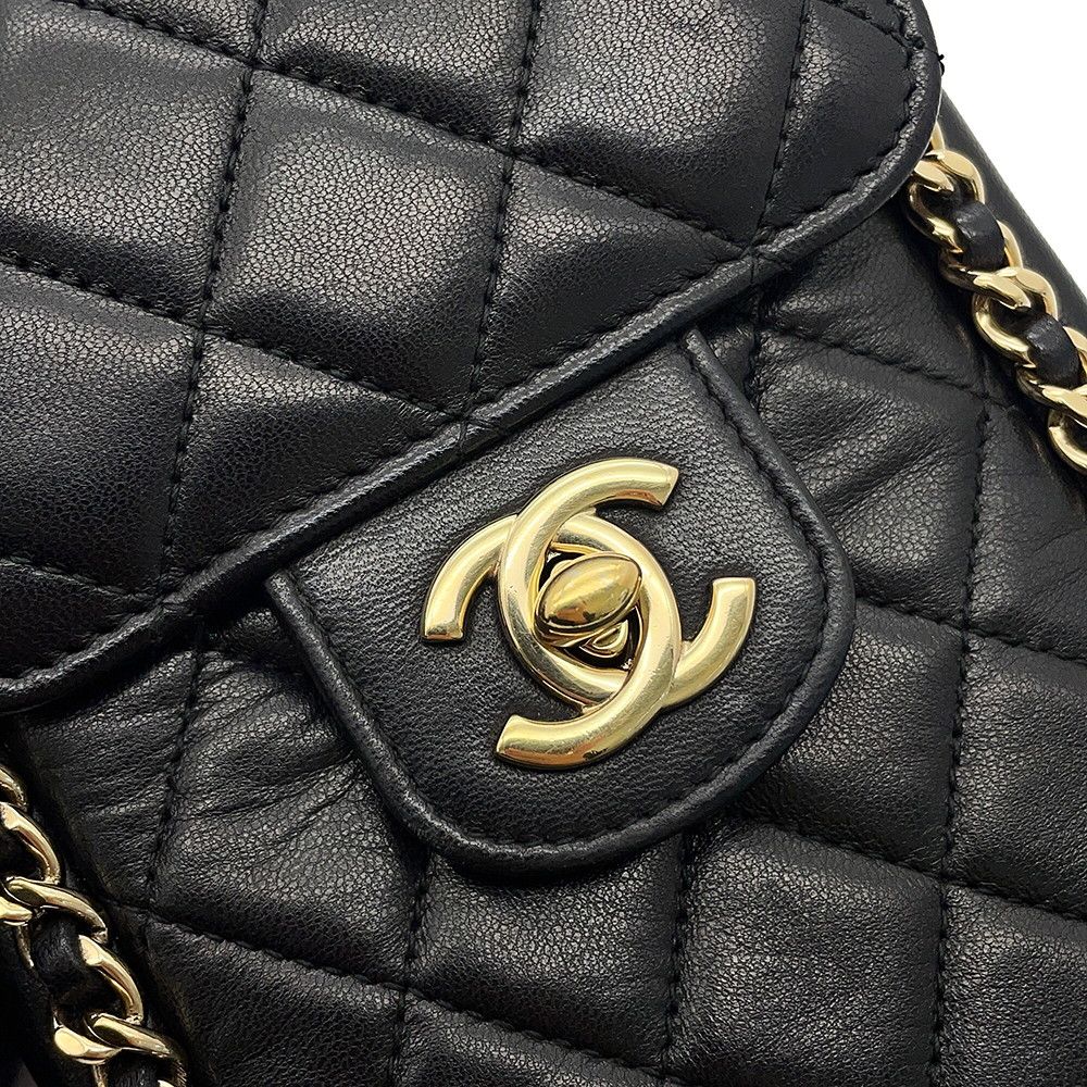 Chanel Chain Phone Case Quilted CC Logo Lambskin Bag Black — view 7