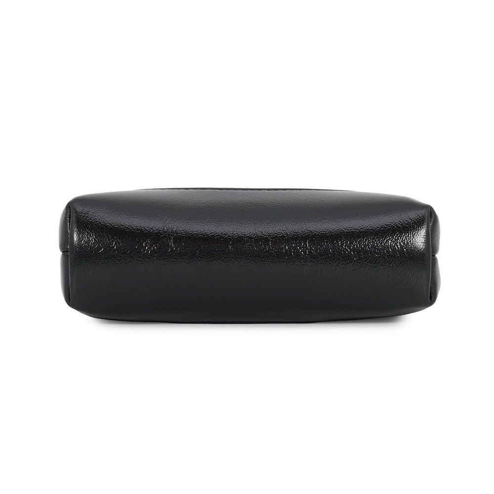 Chanel Chain Shoulder Bag CC Logo Quilted Lambskin Clutch Black — view 3