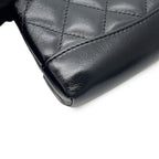 Chanel Chain Shoulder Bag CC Logo Quilted Lambskin Clutch Black — view 6