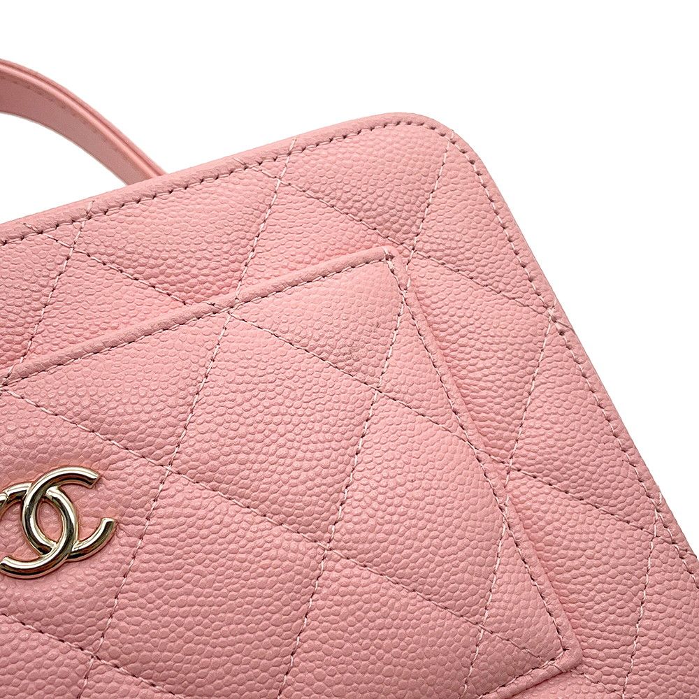 Chanel Chain Shoulder Bag CC Logo Quilted Vanity Caviar Leather — view 7