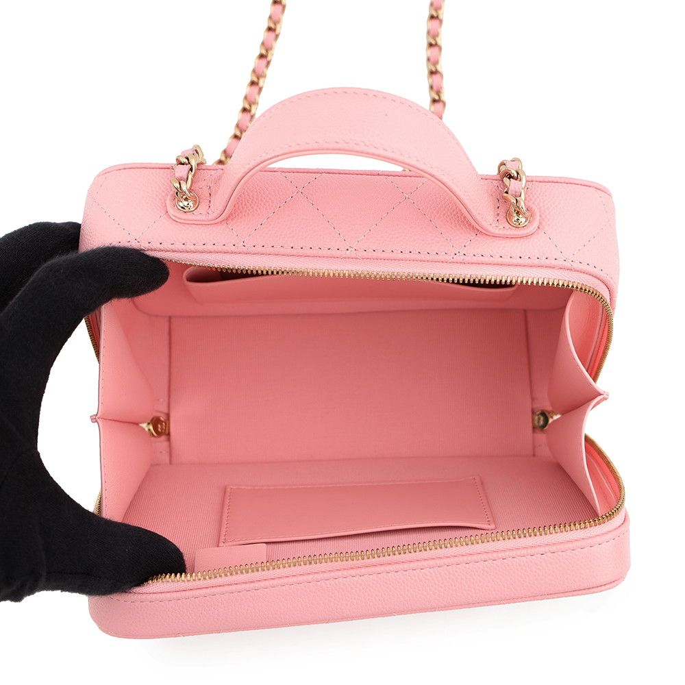 Chanel Chain Shoulder Bag CC Logo Quilted Vanity Caviar Leather — view 6