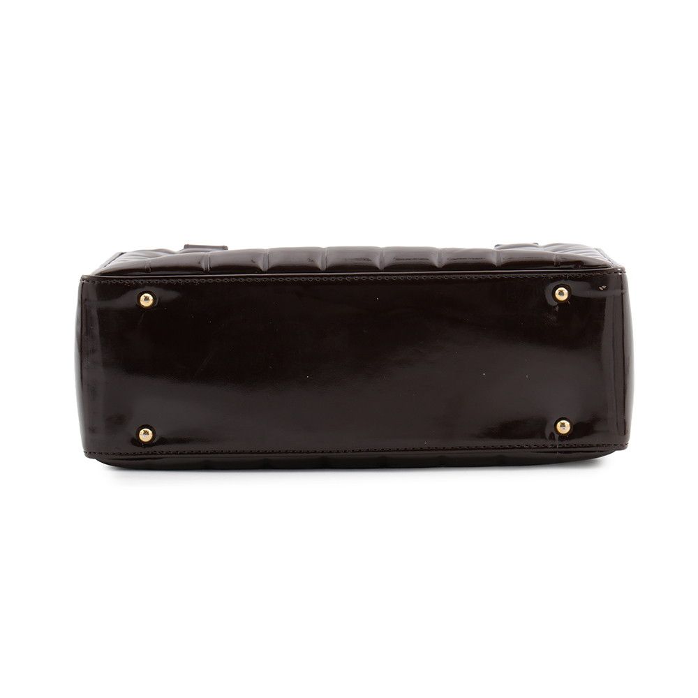 Chanel Tote CC Logo Choco Bar Patent — view 3