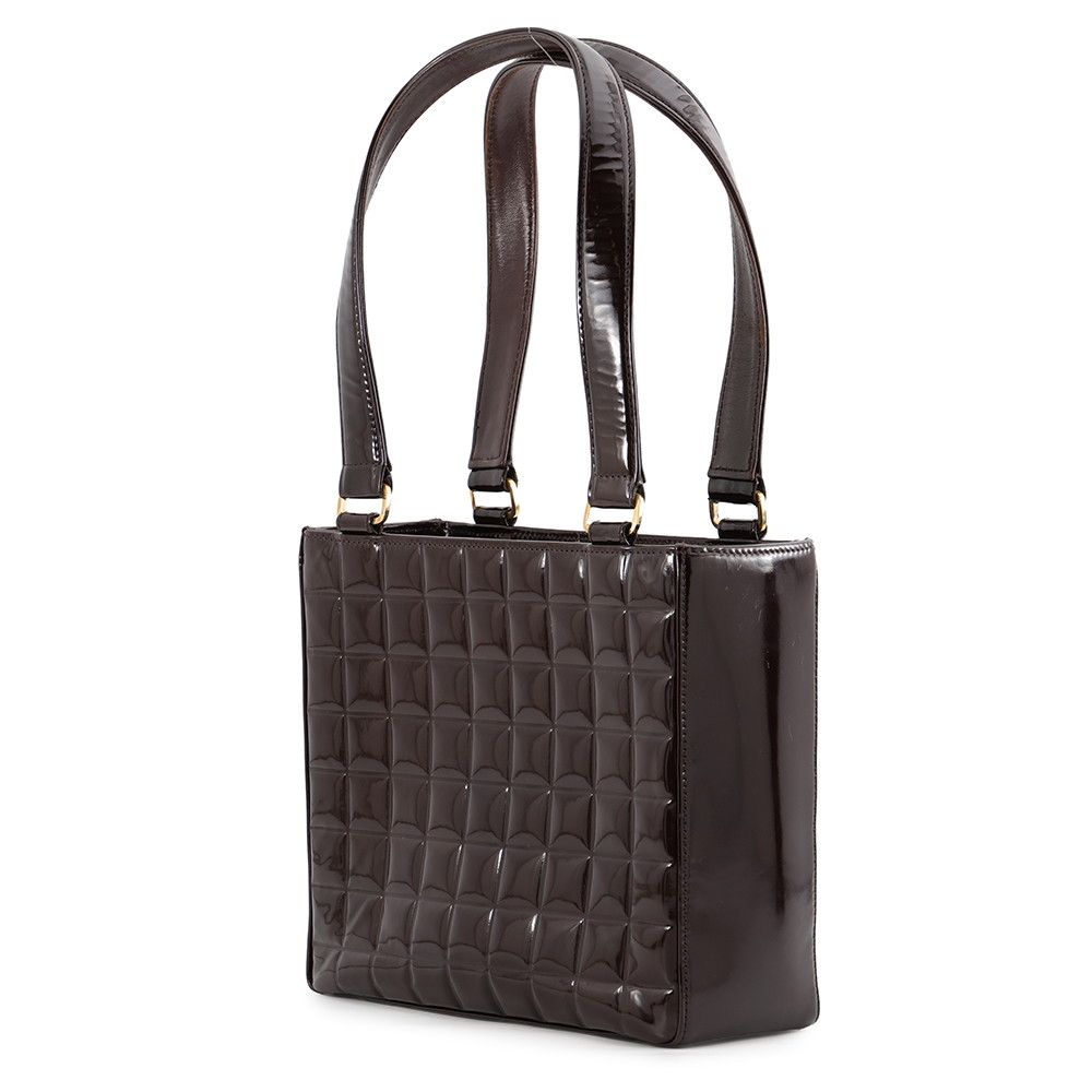 Chanel Tote CC Logo Choco Bar Patent — view 2