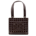 Chanel Tote CC Logo Choco Bar Patent