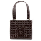 Chanel Tote CC Logo Choco Bar Patent