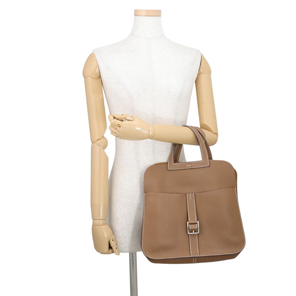 Hermes Handbag Halzan 31 Silver Taurillon Clemence 2-Way — view 4