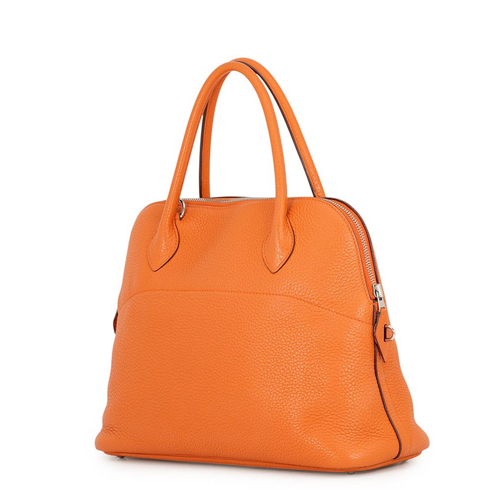Hermes Bolide 31 Orange Silver Taurillon Clemence 2-Way Shoulder Bag — view 2