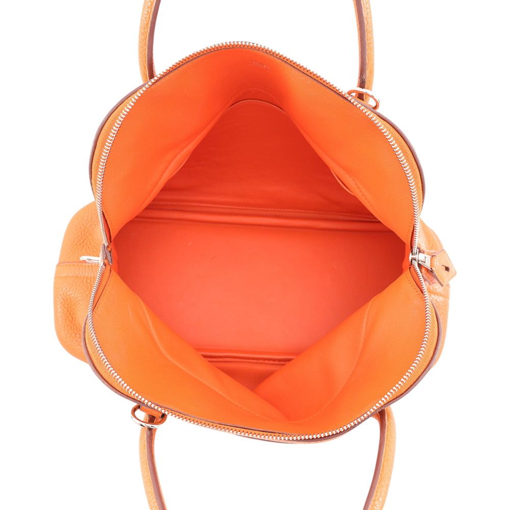 Hermes Bolide 31 Orange Silver Taurillon Clemence 2-Way Shoulder Bag — view 6