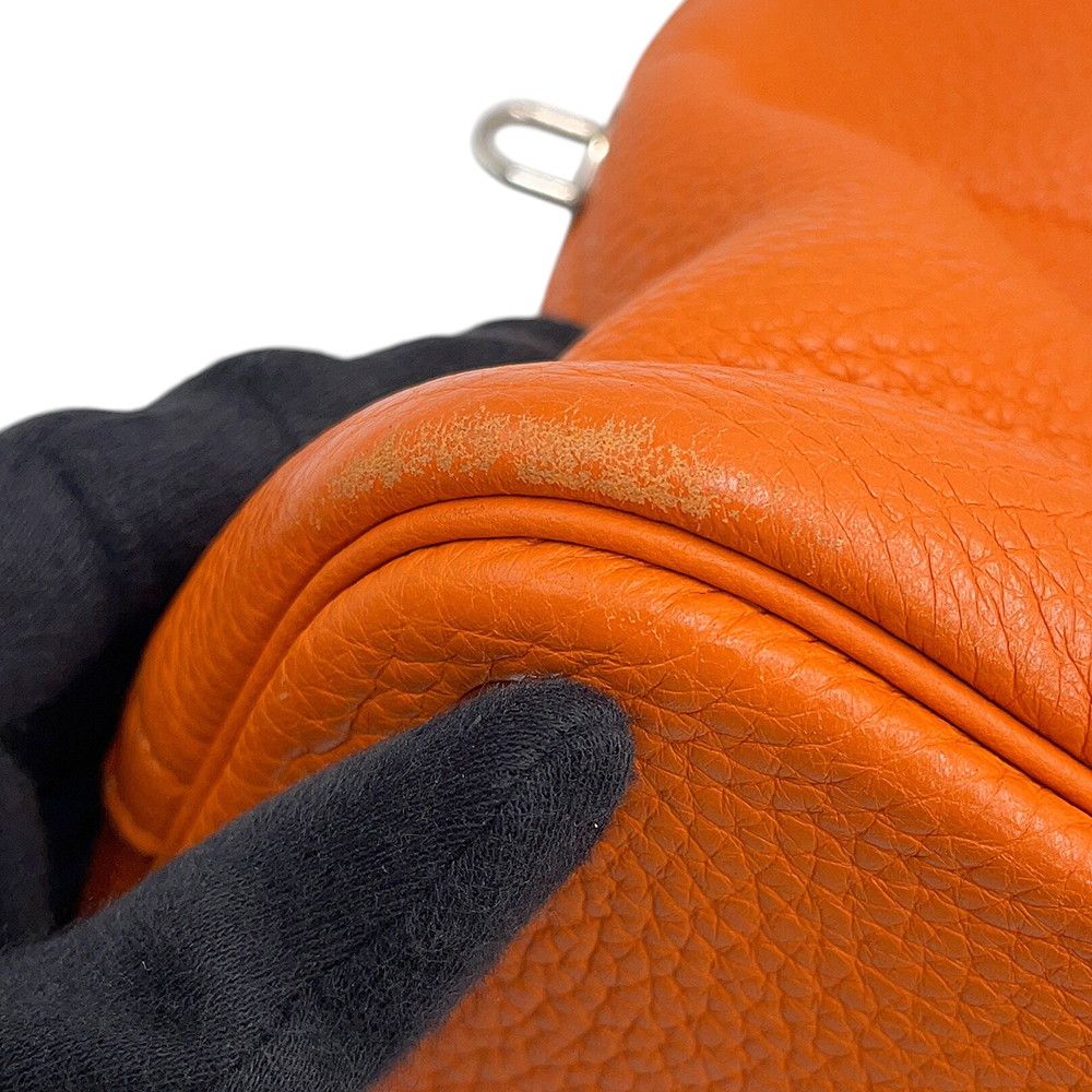 Hermes Bolide 31 Orange Silver Taurillon Clemence 2-Way Shoulder Bag — view 7