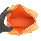 Hermes Handbag Plume Mini Orange Silver Chevre Mysore Bag — view 5