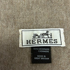 Hermes Scarf Ivory Brown Cashmere — view 2