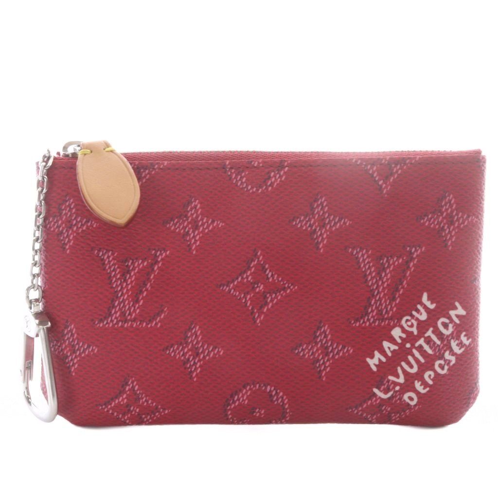 Louis Vuitton Monogram Heritage Pochette Cles Card Key Case Pondicherry Pink